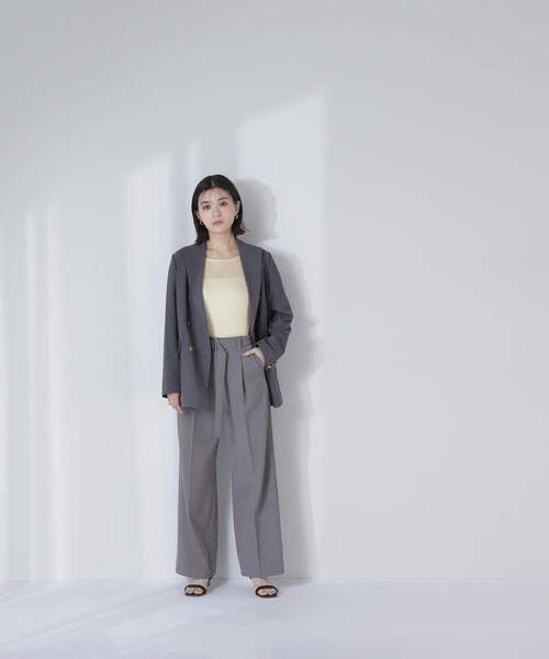 NATURAL BEAUTY BASIC(ナチュラルビューティーベーシック)の「◇【Oggi掲載】スクエアバックルベルテッドパンツ(その他パンツ・レディース・キャメル/グレー/ベージュ・MEDIUM/SMALL/P/S)」の9枚目の写真