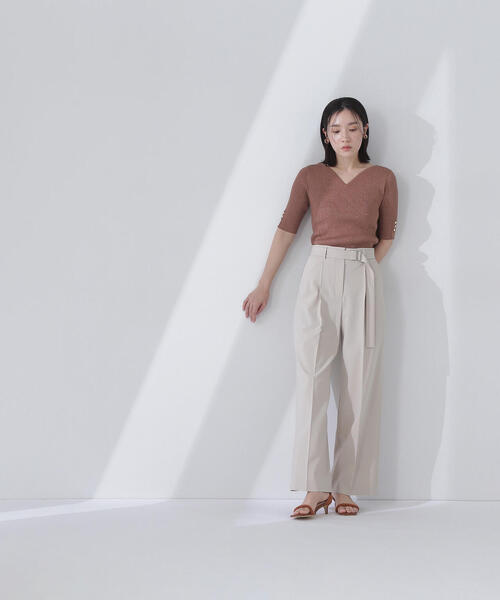 NATURAL BEAUTY BASIC(ナチュラルビューティーベーシック)の「◇【Oggi掲載】スクエアバックルベルテッドパンツ(その他パンツ・レディース・キャメル/グレー/ベージュ・MEDIUM/SMALL/P/S)」の15枚目の写真