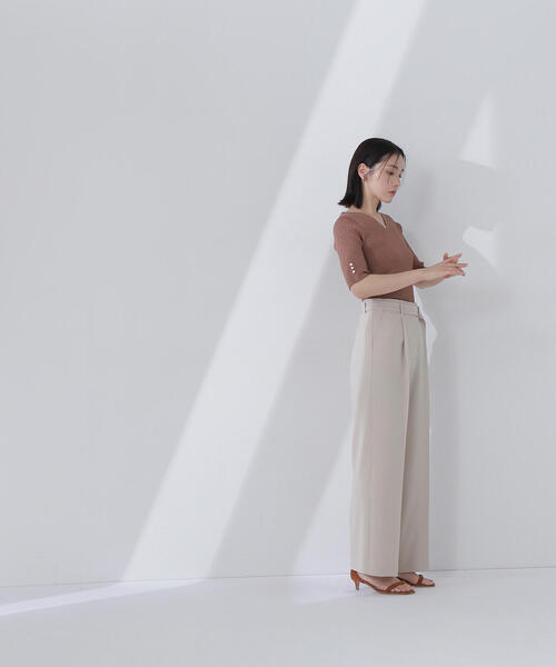 NATURAL BEAUTY BASIC(ナチュラルビューティーベーシック)の「◇【Oggi掲載】スクエアバックルベルテッドパンツ(その他パンツ・レディース・キャメル/グレー/ベージュ・MEDIUM/SMALL/P/S)」の16枚目の写真