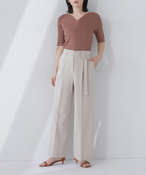 NATURAL BEAUTY BASIC(ナチュラルビューティーベーシック)の「◇【Oggi掲載】スクエアバックルベルテッドパンツ(その他パンツ・レディース・キャメル/グレー/ベージュ・MEDIUM/SMALL/P/S)」の20枚目の写真