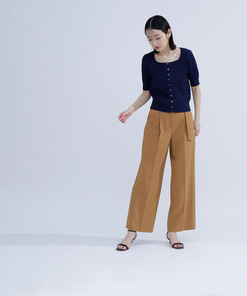 NATURAL BEAUTY BASIC(ナチュラルビューティーベーシック)の「◇【Oggi掲載】スクエアバックルベルテッドパンツ(その他パンツ・レディース・キャメル/グレー/ベージュ・MEDIUM/SMALL/P/S)」の3枚目の写真