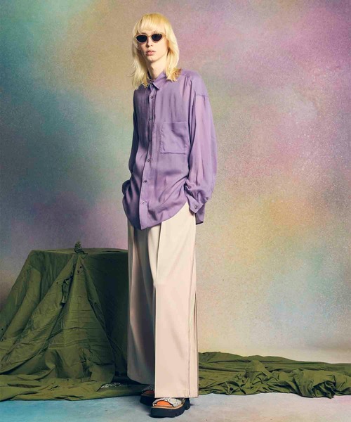 プライムオーバーセルロースシフォンレギュラーカラーシャツ SALE】Prime-Over Cellrose Chiffon Regular Collar Shirt