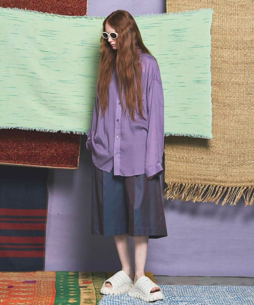 プライムオーバーセルロースシフォンレギュラーカラーシャツ セール】《UNISEX》Prime-Over Cellrose Chiffon Regular Collar