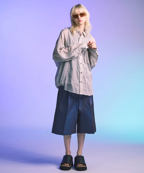 プライムオーバーセルロースシフォンレギュラーカラーシャツ セール】《UNISEX》Prime-Over Cellrose Chiffon Regular Collar