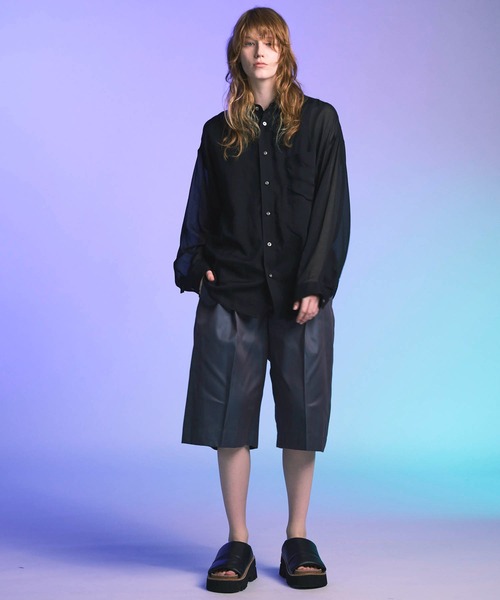 セール】《UNISEX》Prime-Over Cellrose Chiffon Regular Collar
