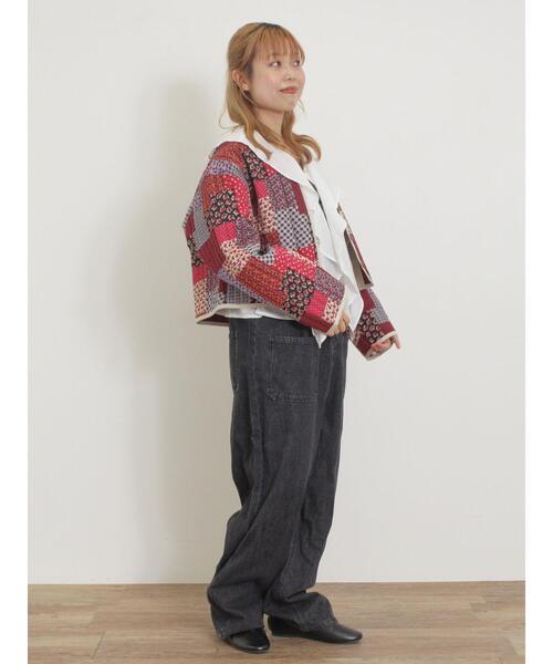 Samansa Mos2(サマンサ モスモス)の「フレアカラーブラウス(シャツ/ブラウス・レディース・ブラック/ピンク/グリーン/オフホワイト・F)」の5枚目の写真