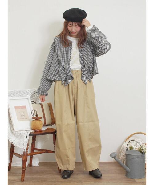 Samansa Mos2(サマンサ モスモス)の「フレアカラーブラウス(シャツ/ブラウス・レディース・ブラック/ピンク/グリーン/オフホワイト・F)」の19枚目の写真