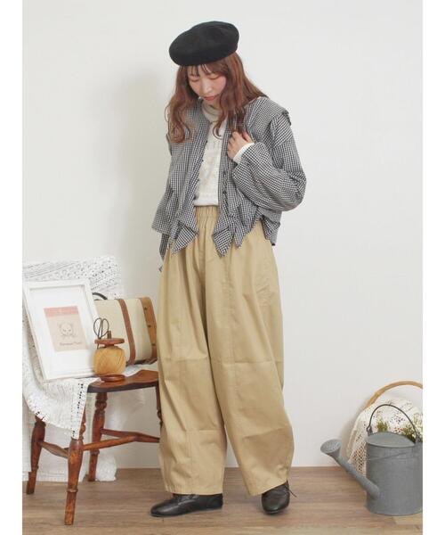 Samansa Mos2(サマンサ モスモス)の「フレアカラーブラウス(シャツ/ブラウス・レディース・ブラック/ピンク/グリーン/オフホワイト・F)」の20枚目の写真