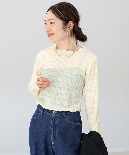 Aletta vita(アレッタビータ)の「シャーリングシアープルオーバー(Tシャツ/カットソー・レディース・ブラック/アイボリー・F)」の7枚目の写真