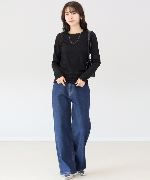 Aletta vita(アレッタビータ)の「シャーリングシアープルオーバー(Tシャツ/カットソー・レディース・ブラック/アイボリー・F)」の15枚目の写真