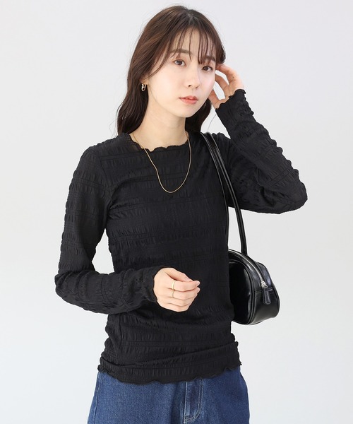 Aletta vita(アレッタビータ)の「シャーリングシアープルオーバー(Tシャツ/カットソー・レディース・ブラック/アイボリー・F)」の16枚目の写真