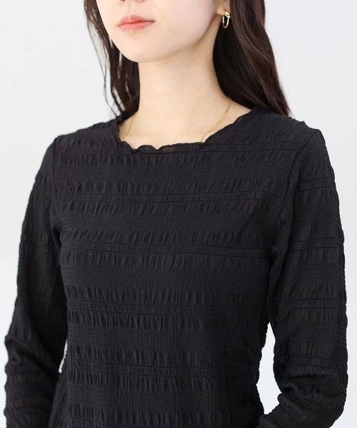 Aletta vita(アレッタビータ)の「シャーリングシアープルオーバー(Tシャツ/カットソー・レディース・ブラック/アイボリー・F)」の17枚目の写真