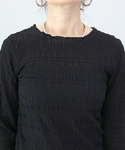 Aletta vita(アレッタビータ)の「シャーリングシアープルオーバー(Tシャツ/カットソー・レディース・ブラック/アイボリー・F)」の19枚目の写真