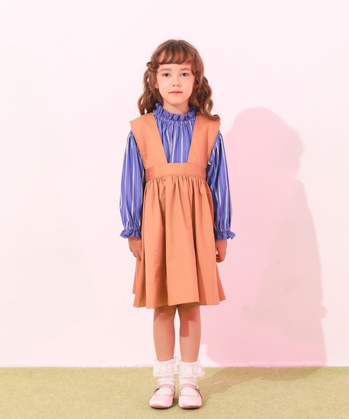 toi toi toi(トイトイトイ)の「【キッズ】ぺシャラトップ(シャツ/ブラウス・キッズ・パープル/オフホワイト・90/100/110)」の3枚目の写真