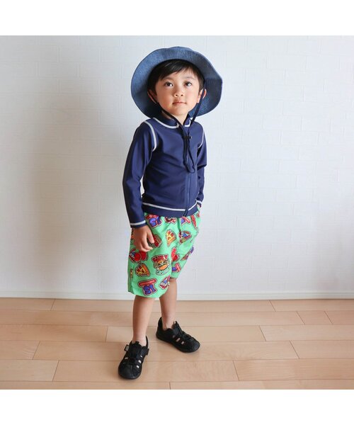 セール】【UVカット/ジュニア対応】前開き長袖ラッシュガード