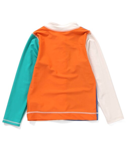 BREEZE（ブリーズ）の「【UVカット/ジュニア対応】前開き長袖ラッシュガード（ラッシュガード・キッズ・ターコイズブルー/ネイビー/レインボー・80/90/100/110/120/130/140/150）」の18枚目の写真
