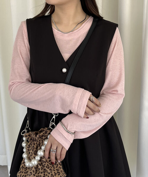 prose verse（プロズヴェール）の「レイヤードライクシアーロンT（Tシャツ/カットソー・レディース・オフホワイト/ブラック系その他/ピンク系その他/ブラック/ホワイト系その他/ピンク・MEDIUM/LARGE）」の5枚目の写真