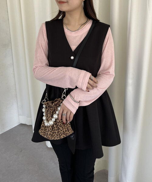 prose verse（プロズヴェール）の「レイヤードライクシアーロンT（Tシャツ/カットソー・レディース・オフホワイト/ブラック系その他/ピンク系その他/ブラック/ホワイト系その他/ピンク・MEDIUM/LARGE）」の9枚目の写真