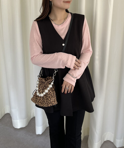 prose verse（プロズヴェール）の「レイヤードライクシアーロンT（Tシャツ/カットソー・レディース・オフホワイト/ブラック系その他/ピンク系その他/ブラック/ホワイト系その他/ピンク・MEDIUM/LARGE）」の11枚目の写真