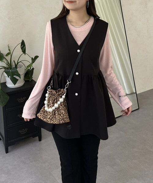 prose verse（プロズヴェール）の「レイヤードライクシアーロンT（Tシャツ/カットソー・レディース・オフホワイト/ブラック系その他/ピンク系その他/ブラック/ホワイト系その他/ピンク・MEDIUM/LARGE）」の14枚目の写真