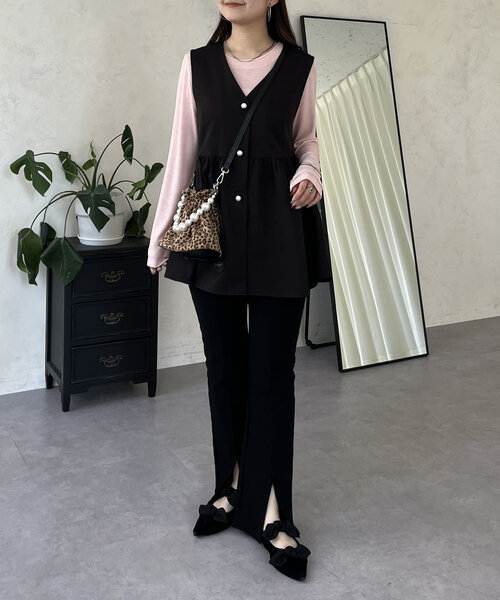 prose verse（プロズヴェール）の「レイヤードライクシアーロンT（Tシャツ/カットソー・レディース・オフホワイト/ブラック系その他/ピンク系その他/ブラック/ホワイト系その他/ピンク・MEDIUM/LARGE）」の17枚目の写真