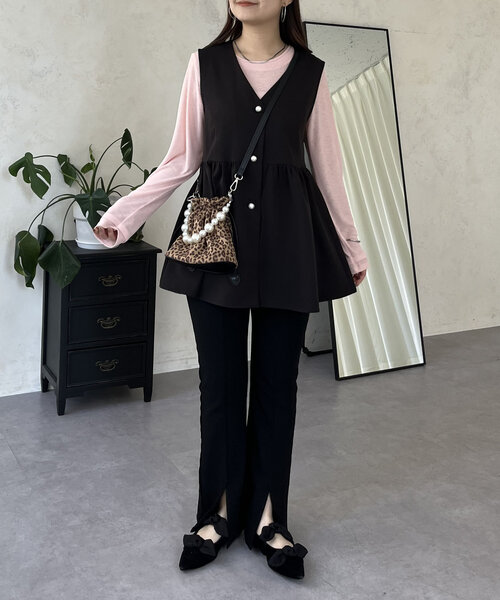 prose verse（プロズヴェール）の「レイヤードライクシアーロンT（Tシャツ/カットソー・レディース・オフホワイト/ブラック系その他/ピンク系その他/ブラック/ホワイト系その他/ピンク・MEDIUM/LARGE）」の18枚目の写真