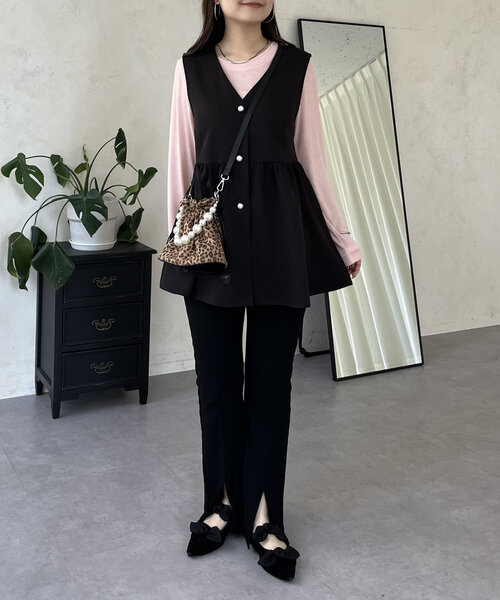 prose verse（プロズヴェール）の「レイヤードライクシアーロンT（Tシャツ/カットソー・レディース・オフホワイト/ブラック系その他/ピンク系その他/ブラック/ホワイト系その他/ピンク・MEDIUM/LARGE）」の19枚目の写真