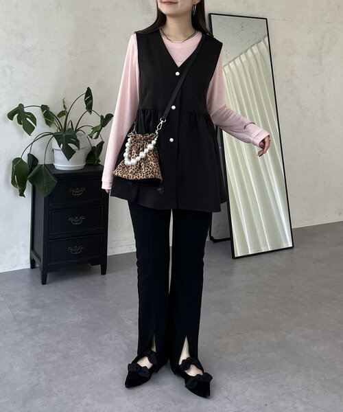 prose verse（プロズヴェール）の「レイヤードライクシアーロンT（Tシャツ/カットソー・レディース・オフホワイト/ブラック系その他/ピンク系その他/ブラック/ホワイト系その他/ピンク・MEDIUM/LARGE）」の20枚目の写真