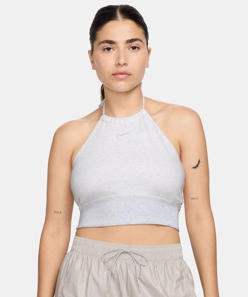 NIKE(ナイキ)の「NIKE AS W NSW NK CHLL FT CRP HLTR T / ウィメンズ スリム クロップド フレンチテリー ホルタートップ【SP】(タンクトップ・レディース・グレー/ブラック・S/M)」の3枚目の写真