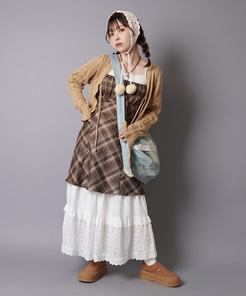 チェックリボンミニキャミワンピース（ワンピース）｜SPINNS（スピンズ