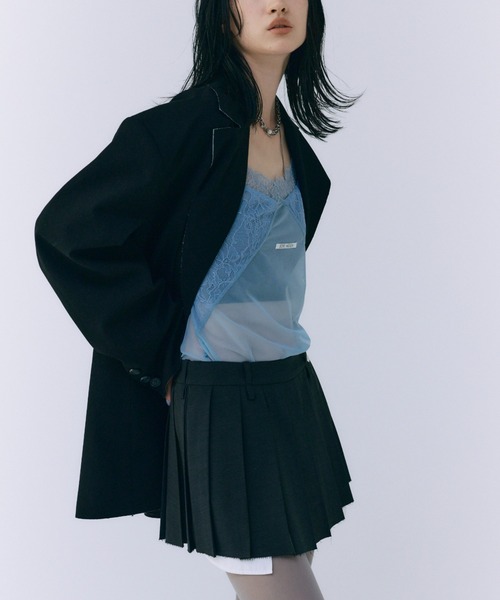 JOSE MOON(ジョゼムーン)の「LACE SHEER CAMISOLE/レースシアーキャミソール(キャミソール・レディース・ホワイト/ブラック/サックスブルー・FREE)」の9枚目の写真