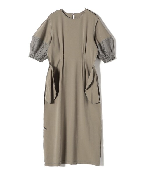 シップス（SHIPS）/〈手洗い可能〉シアー スリーブ 切替 ジャージー ワンピース セール】〈手洗い可能〉シアー スリーブ 切替 ジャージー ワンピース