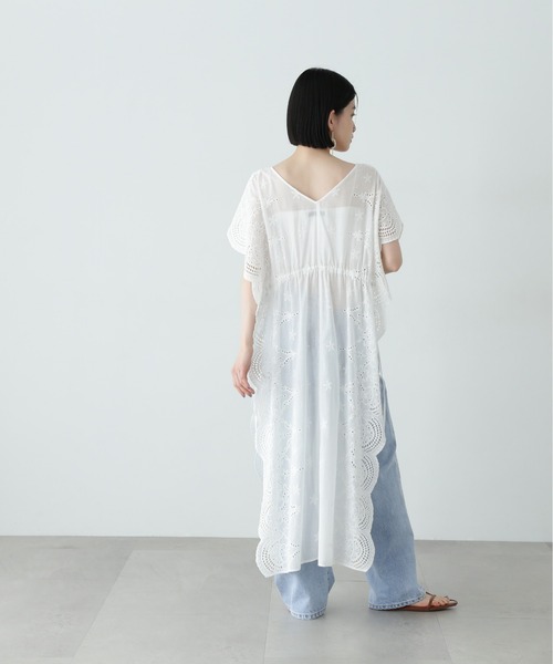 N.（N. Natural Beauty Basic）（エヌエヌナチュラルビューティーベーシック）の「スカラップレースワンピース（ワンピース・レディース・オフホワイト/ブラック・MEDIUM）」の8枚目の写真