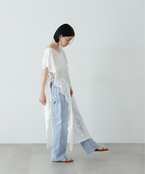 N.（N. Natural Beauty Basic）（エヌエヌナチュラルビューティーベーシック）の「スカラップレースワンピース（ワンピース・レディース・オフホワイト/ブラック・MEDIUM）」の9枚目の写真