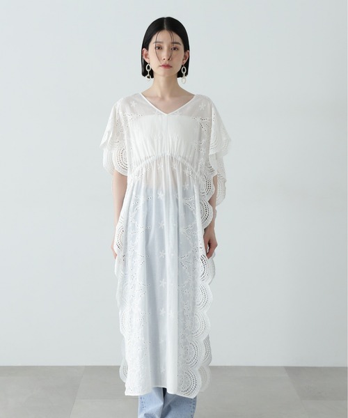 N.（N. Natural Beauty Basic）（エヌエヌナチュラルビューティーベーシック）の「スカラップレースワンピース（ワンピース・レディース・オフホワイト/ブラック・MEDIUM）」の14枚目の写真