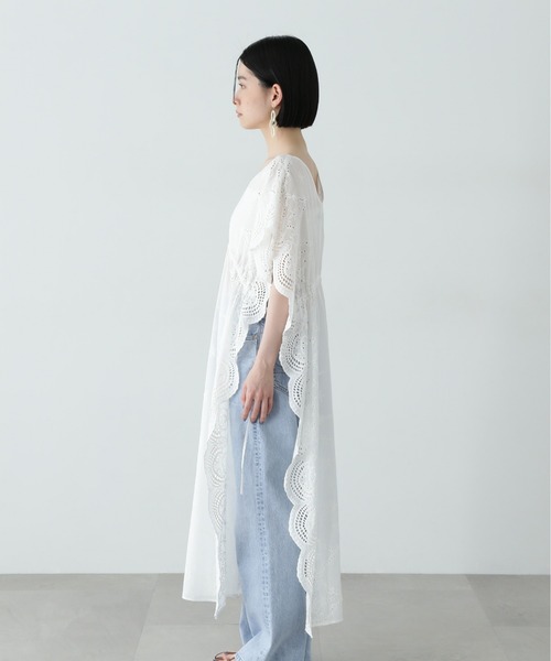 N.（N. Natural Beauty Basic）（エヌエヌナチュラルビューティーベーシック）の「スカラップレースワンピース（ワンピース・レディース・オフホワイト/ブラック・MEDIUM）」の15枚目の写真