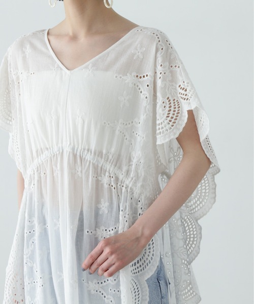 N.（N. Natural Beauty Basic）（エヌエヌナチュラルビューティーベーシック）の「スカラップレースワンピース（ワンピース・レディース・オフホワイト/ブラック・MEDIUM）」の18枚目の写真