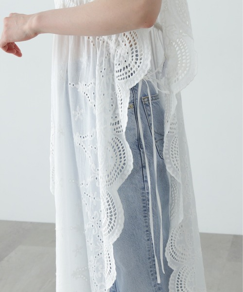 N.（N. Natural Beauty Basic）（エヌエヌナチュラルビューティーベーシック）の「スカラップレースワンピース（ワンピース・レディース・オフホワイト/ブラック・MEDIUM）」の19枚目の写真