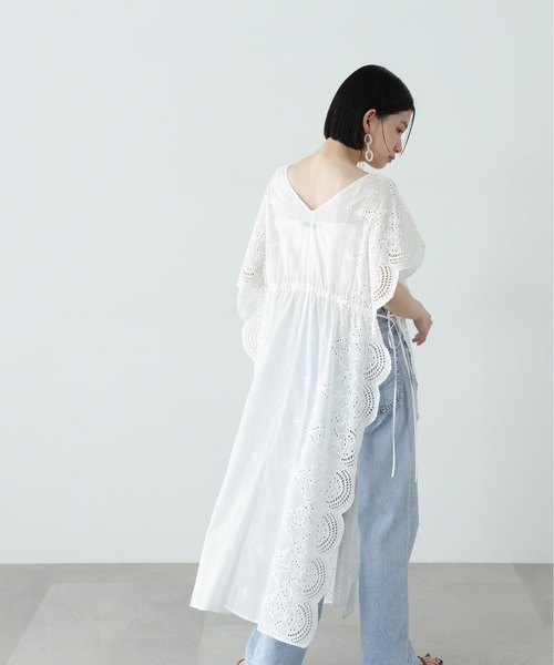 N.（N. Natural Beauty Basic）（エヌエヌナチュラルビューティーベーシック）の「スカラップレースワンピース（ワンピース・レディース・オフホワイト/ブラック・MEDIUM）」の12枚目の写真