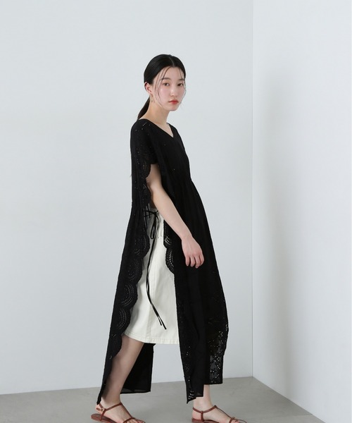 N.（N. Natural Beauty Basic）（エヌエヌナチュラルビューティーベーシック）の「スカラップレースワンピース（ワンピース・レディース・オフホワイト/ブラック・MEDIUM）」の22枚目の写真