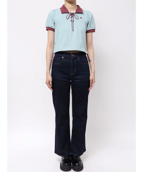 jouetie（ジュエティ）の「レースアップポロシャツ（ポロシャツ・レディース・ピンク/オフホワイト/ブルー/ブラック・MEDIUM）」の13枚目の写真