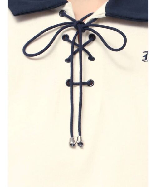 jouetie（ジュエティ）の「レースアップポロシャツ（ポロシャツ・レディース・ピンク/オフホワイト/ブルー/ブラック・MEDIUM）」の14枚目の写真