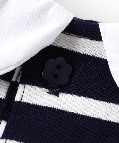 apres les cours（アプレレクール）の「【ジュニア対応】スカラップ衿ボーダー半袖チュニック（Tシャツ/カットソー・キッズ・レッド/ネイビー・130/140/80/90/100/110/120）」の11枚目の写真