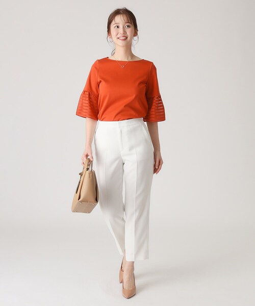 COUP DE CHANCE（クードシャンス）の「【洗える／日本製】袖デザインのジャージプルオーバー（Tシャツ/カットソー・レディース・ブラック/オレンジ/ブルー系その他/ホワイト・36/38/40/34）」の13枚目の写真