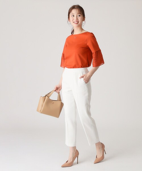 COUP DE CHANCE（クードシャンス）の「【洗える／日本製】袖デザインのジャージプルオーバー（Tシャツ/カットソー・レディース・ブラック/オレンジ/ブルー系その他/ホワイト・36/38/40/34）」の14枚目の写真