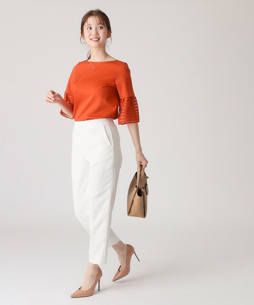 COUP DE CHANCE（クードシャンス）の「【洗える／日本製】袖デザインのジャージプルオーバー（Tシャツ/カットソー・レディース・ブラック/オレンジ/ブルー系その他/ホワイト・36/38/40/34）」の15枚目の写真