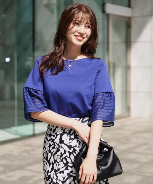 COUP DE CHANCE（クードシャンス）の「【洗える／日本製】袖デザインのジャージプルオーバー（Tシャツ/カットソー・レディース・ブラック/オレンジ/ブルー系その他/ホワイト・36/38/40/34）」の19枚目の写真