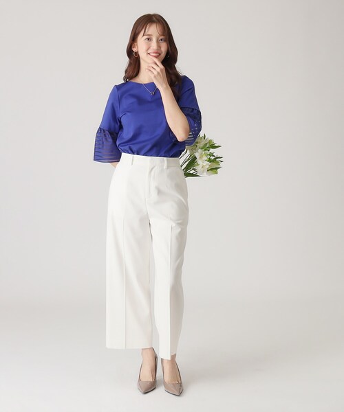 COUP DE CHANCE（クードシャンス）の「【洗える／日本製】袖デザインのジャージプルオーバー（Tシャツ/カットソー・レディース・ブラック/オレンジ/ブルー系その他/ホワイト・36/38/40/34）」の21枚目の写真