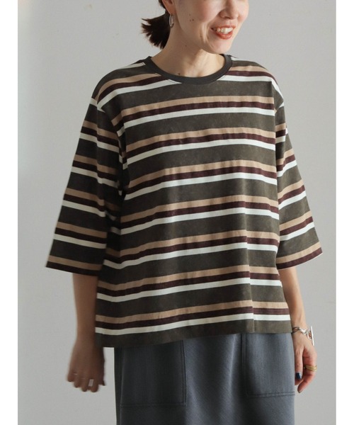 セール】ブリーチライクボーダー 半袖TEE（Tシャツ/カットソー）｜FIL 
