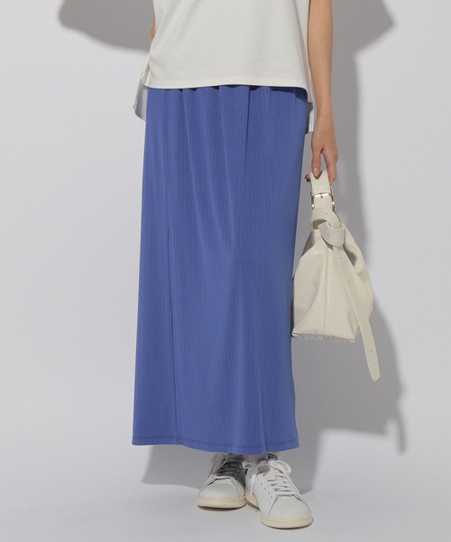 Elura（エルーラ）の「ドレスアップリブナロースカート＜低身長サイズあり＞/326354（スカート・レディース・ネイビー/ブルー/カーキ・FREE(S)/MEDIUM/LARGE）」の14枚目の写真